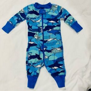 Hanna Andersson Navy Shark Pajamas One Piece